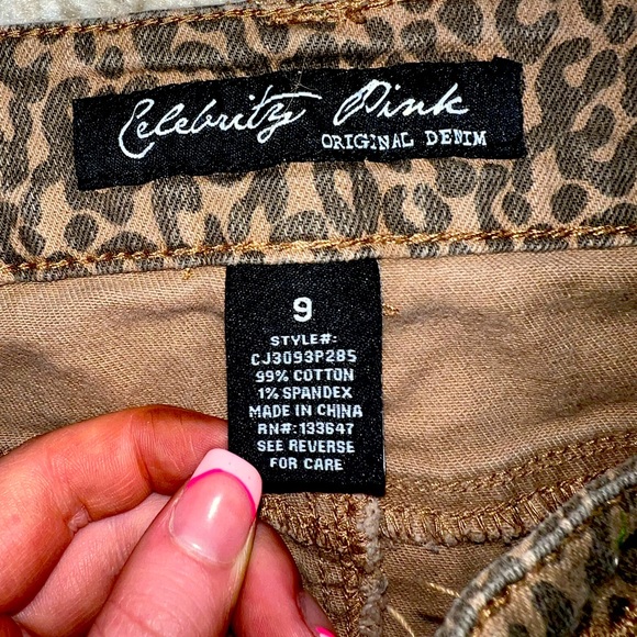 celebrity pink,cheetah print blue jean shorts size 9 - Picture 3 of 3